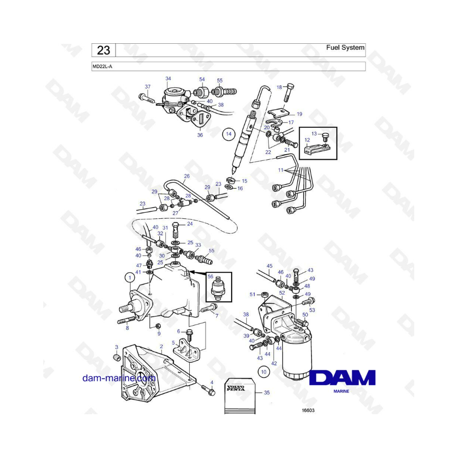 Volvo Penta MD22L-A - Fuel system