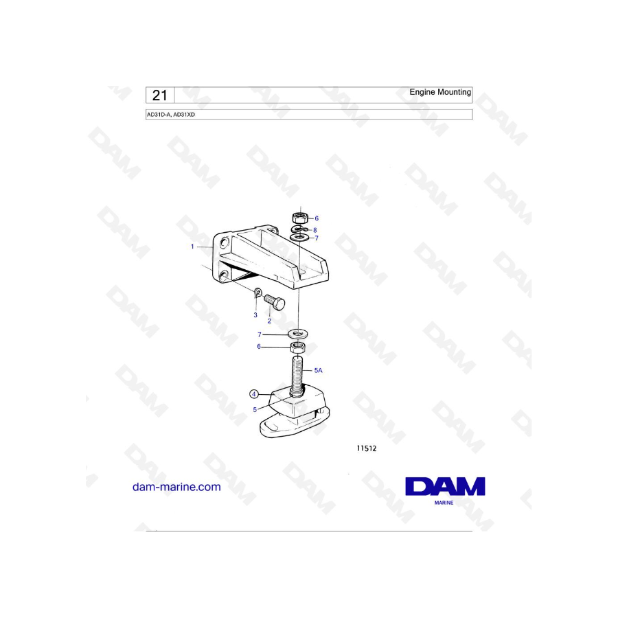 Volvo Penta AD31D-A / AD31XD - Engine Mounting