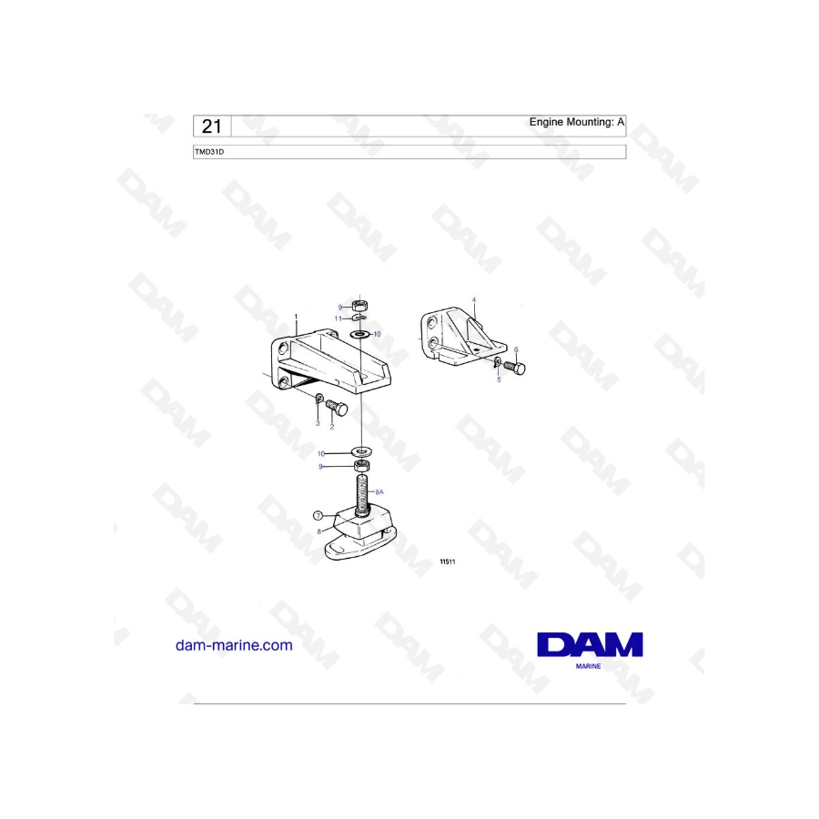 Volvo Penta TMD31D - Engine Mounting: A