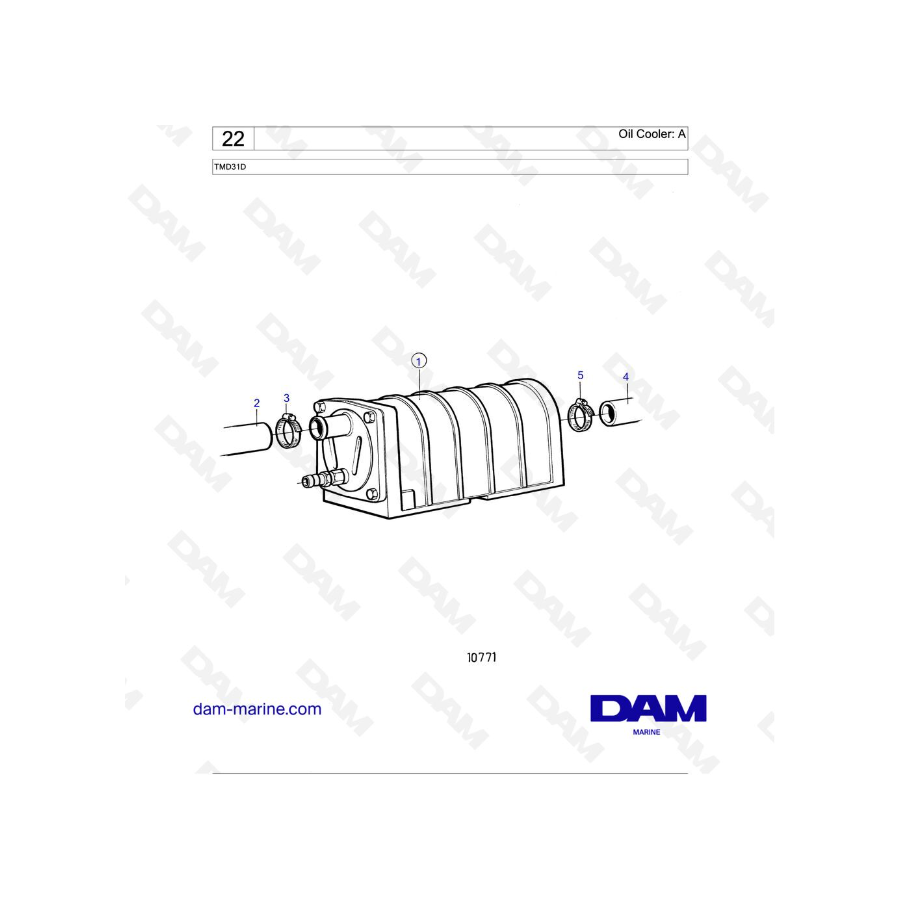 Volvo Penta TMD31D - Enfriador de aceite: A