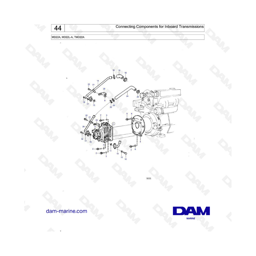 Volvo Penta MD22A / MD22L-A / TMD22-A - Componentes de conexión para transmisión interna