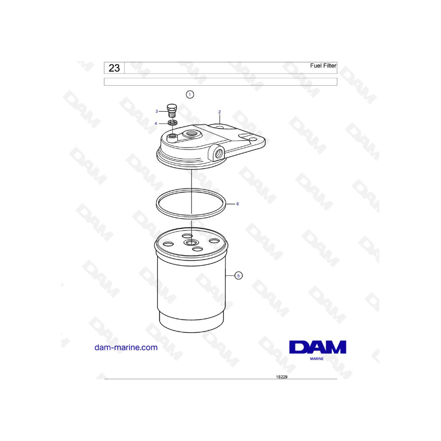 Volvo Penta AD31D / AD31D-A / AD31XD / TAMD31D / TMD31D - Filtro de combustible