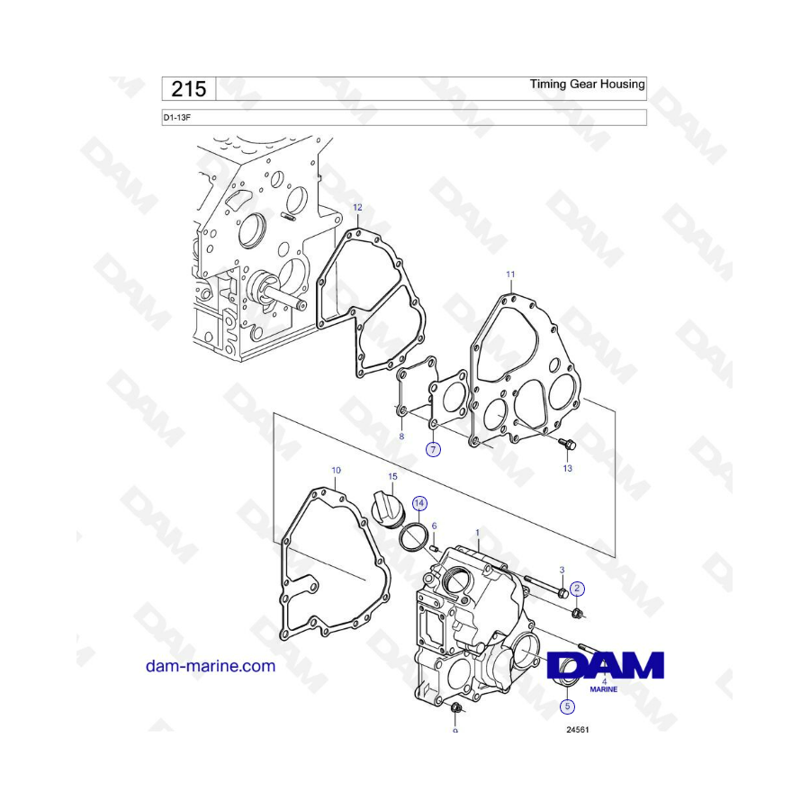 Volvo Penta D1-13F - Timing gear housing