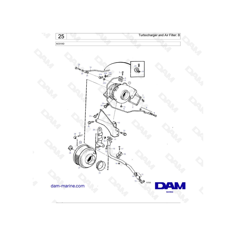 Volvo Penta AD31XD - Turbocharger and Air Filter: B