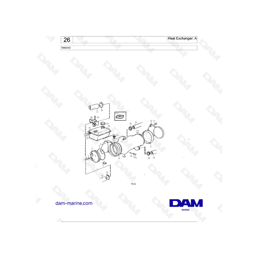 Volvo Penta TMD31D - Heat Exchanger: A