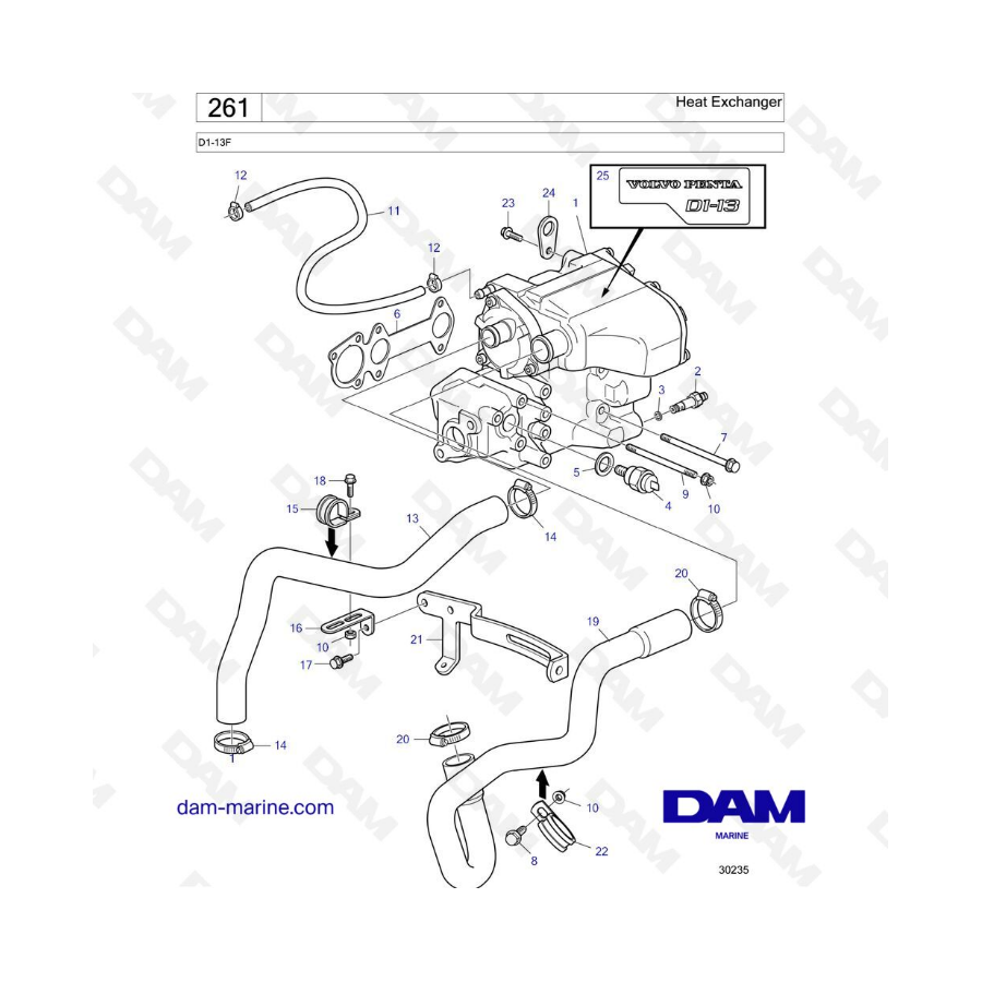 Volvo Penta D1-13F - Heat exchanger