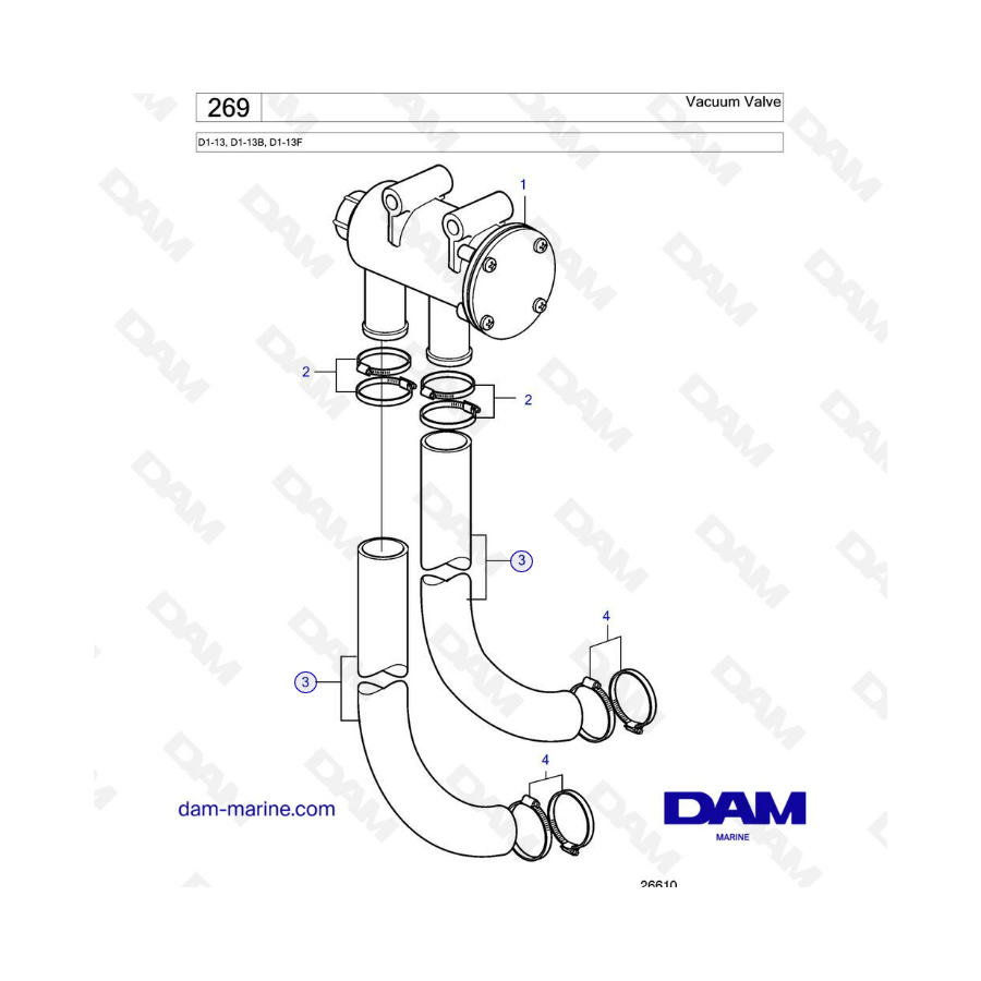 Volvo Penta D1-13 / D1-13B / D1-13F - Vaccum valve