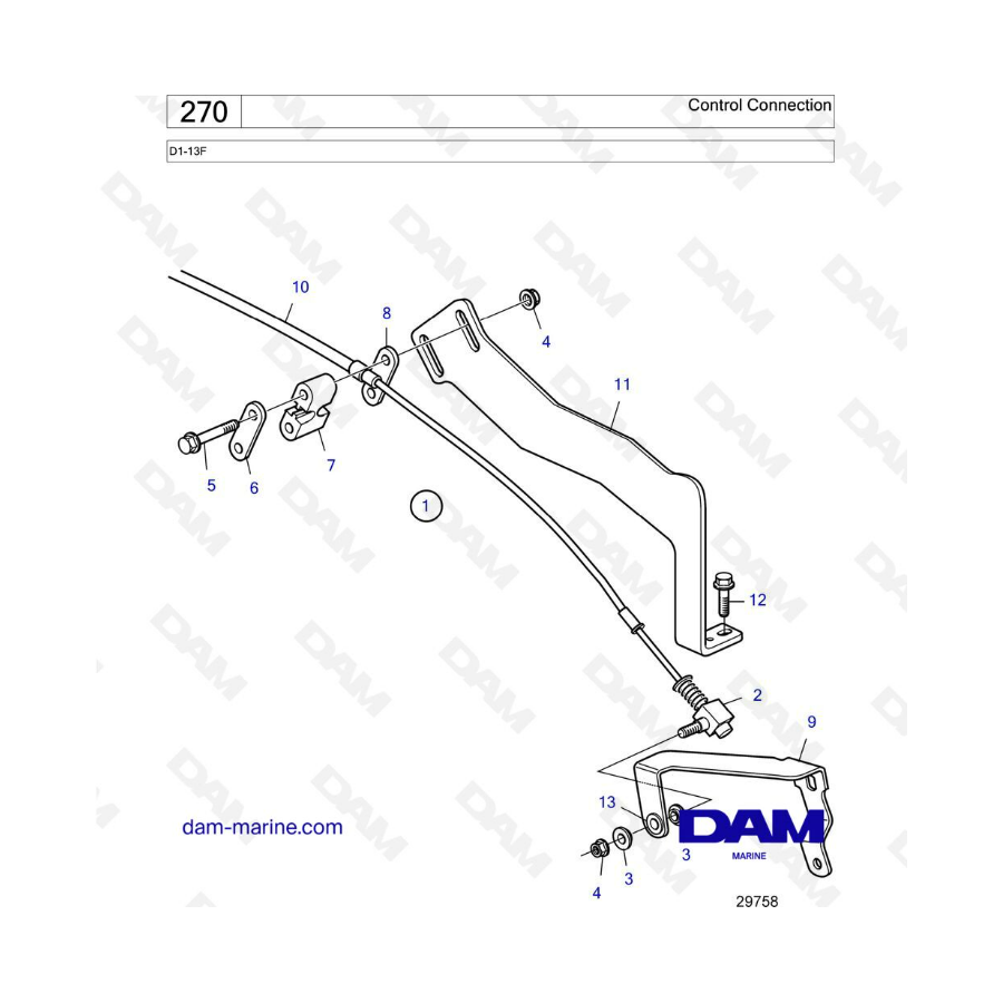 Volvo Penta D1-13F - Conexión de control