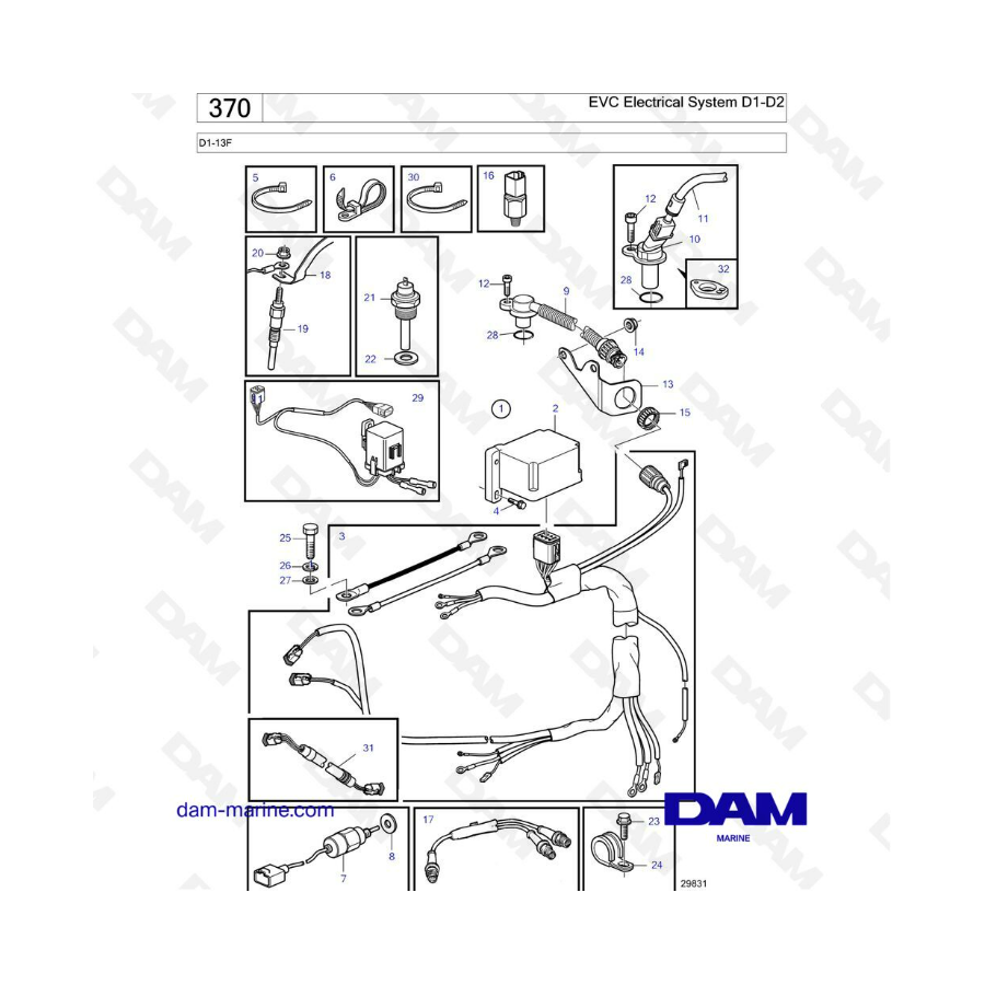 Volvo Penta D1-13F - EVC Electrical system D1-D2