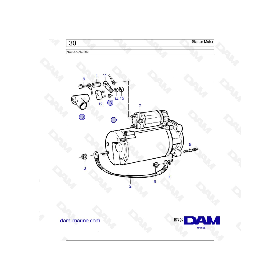 Volvo Penta AD31D-A / AD31XD - Starter Motor