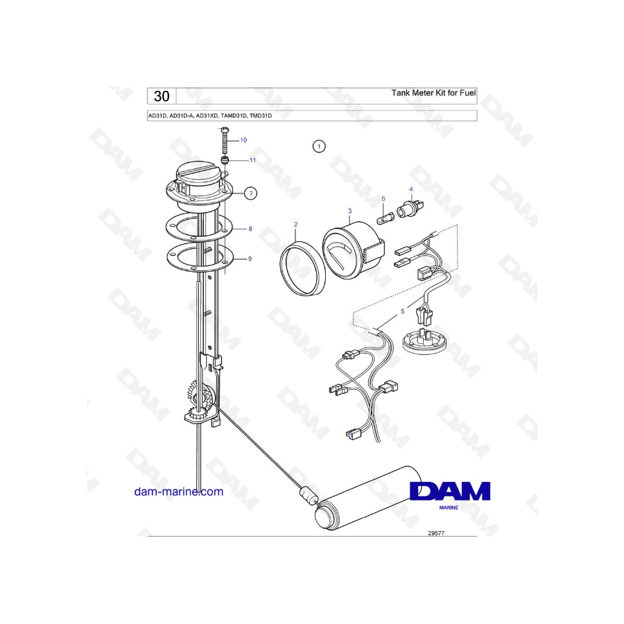 Volvo Penta AD31D / AD31D-A / AD31XD / TAMD31D / TMD31D - Kit Medidor Depósito De Combustible