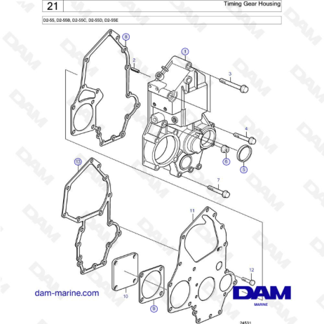  Volvo Penta D2-55B / D2-55C / D2-55D / D2-55E - Caja de distribución