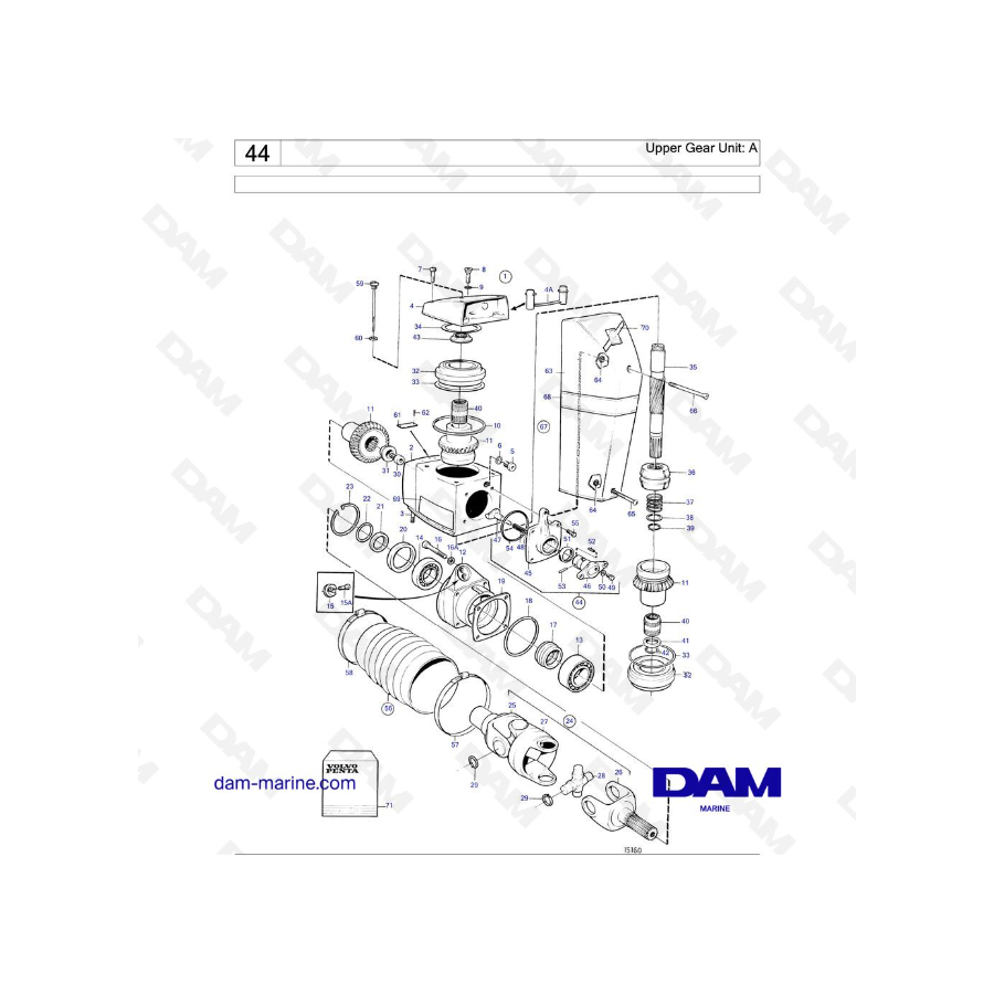 Volvo Penta AD31D / AD31D-A / AD31XD / TAMD31D / TMD31D - Engranaje superior: A