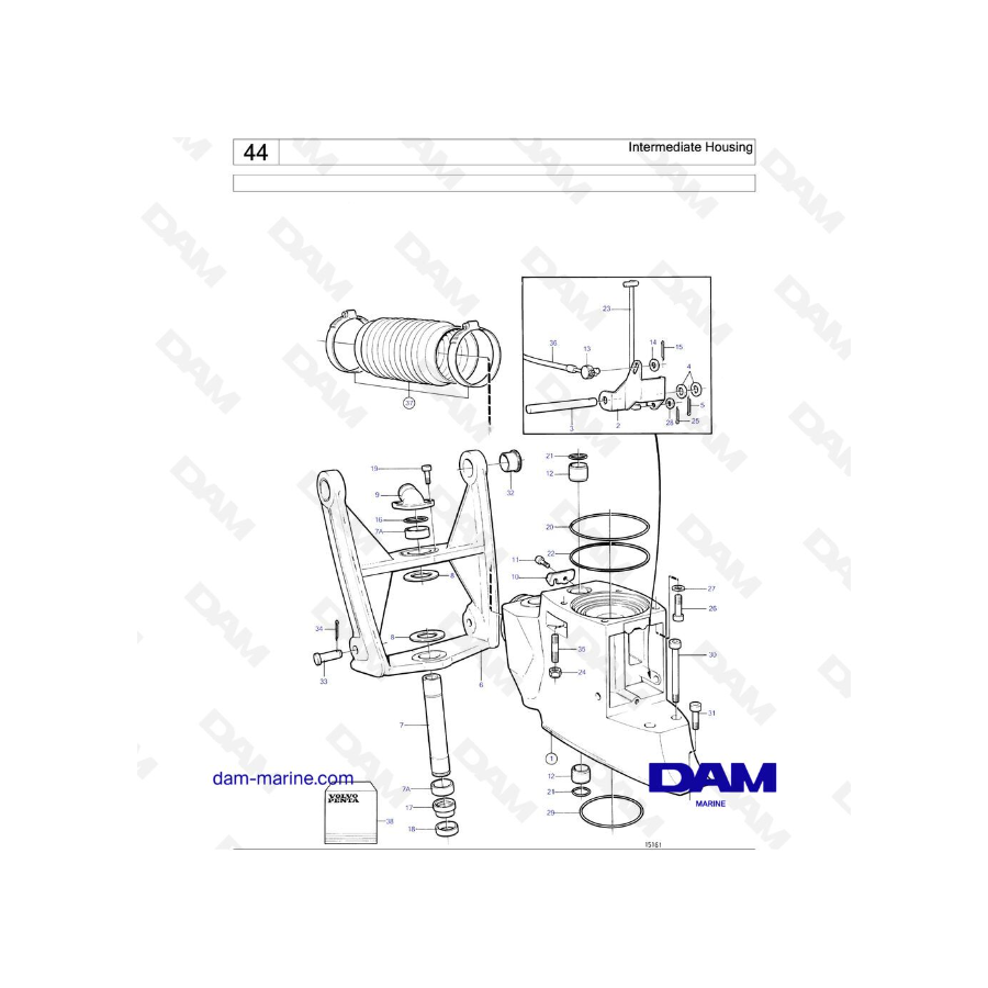 Volvo Penta AD31D / AD31D-A / AD31XD / TAMD31D / TMD31D - Carcasa intermedia