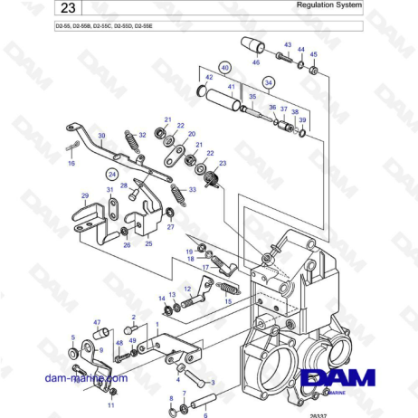 Volvo Penta D2-55 / D2-55B / D2-55C / D2-55D / D2-55E - Regulation system 