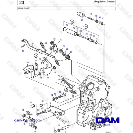 Volvo Penta D2-50 / D2-55F - Regulation system