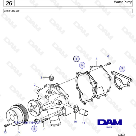 Volvo Penta D2-50F / D2-55F - Bomba de agua