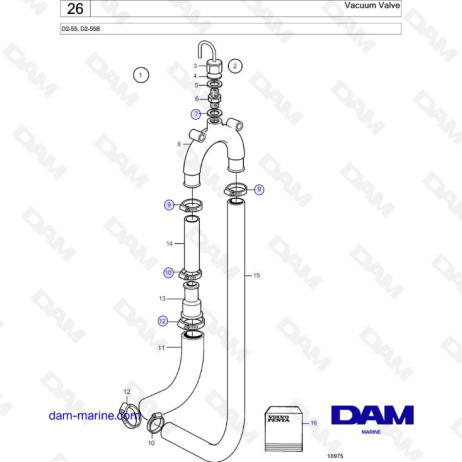 Volvo Penta D2-55 / D2-55B - Válvula de vacío