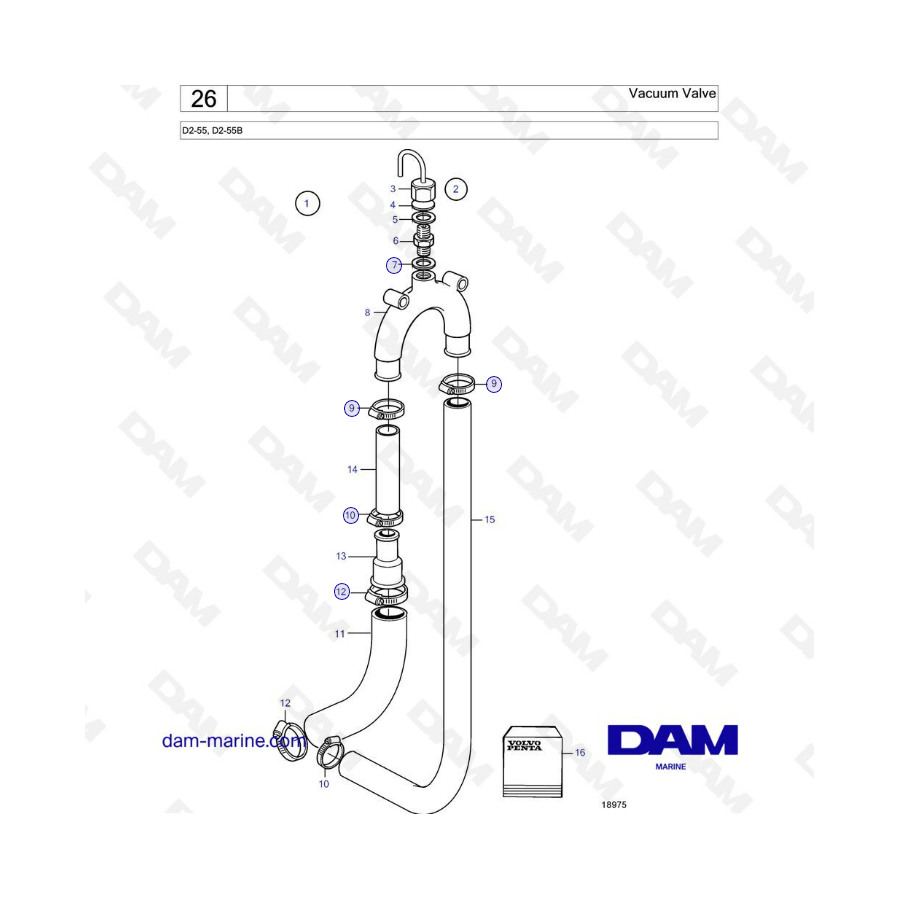 Volvo Penta D2-55 / D2-55B - Vaccum valve