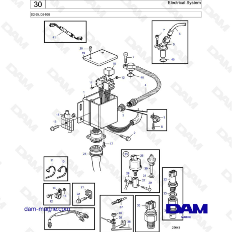 Volvo Penta D2-55 / D2-55B - Electrical system