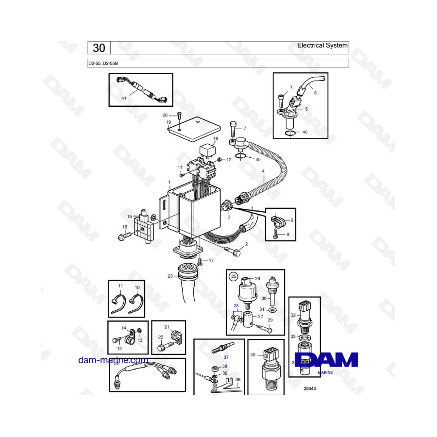 Volvo Penta D2-55 / D2-55B - Sistema eléctrico