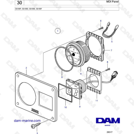 Volvo Penta D2-55D / D2-55E / D2-55F - MDI Panel 