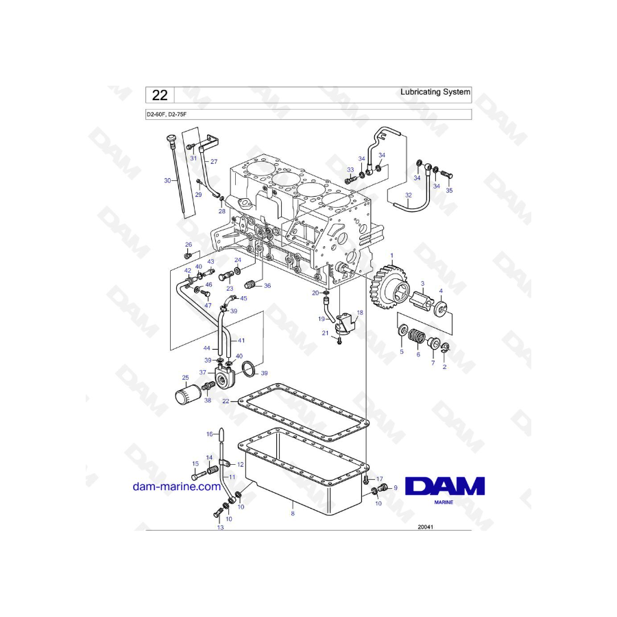 Volvo Penta D2-60F / D2-75F - Lubricating System