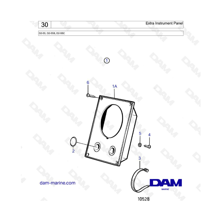 Volvo Penta D2-55 / D2-55B / D2-55C - Extra instrument panel