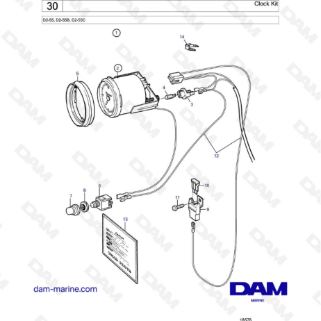 Volvo Penta D2-55 / D2-55B / D2-55C - Clock kit