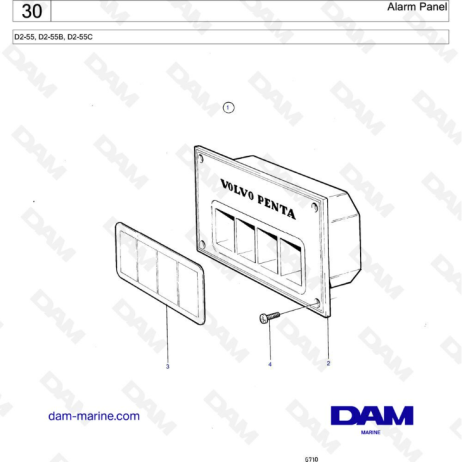 Volvo Penta D2-55 / D2-55B / D2-55C - Alarm panel 