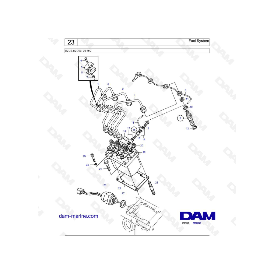 Volvo Penta D2-75 / D2-75B / D2-75C - Fuel System