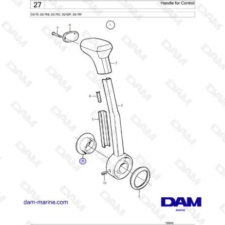 Volvo Penta D2-75 / D2-75B / D2-75C / D2-60F / D2-75F - Handle for Control