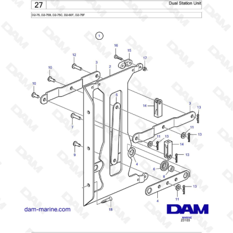 Volvo Penta - D2-75 / D2-75B / D2-75C / D2-60F / D2-75F - Dual Station Unit