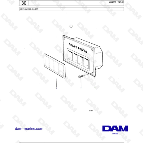 Volvo Penta D2-75 / D2-60F / D2-75F - Alarm Panel