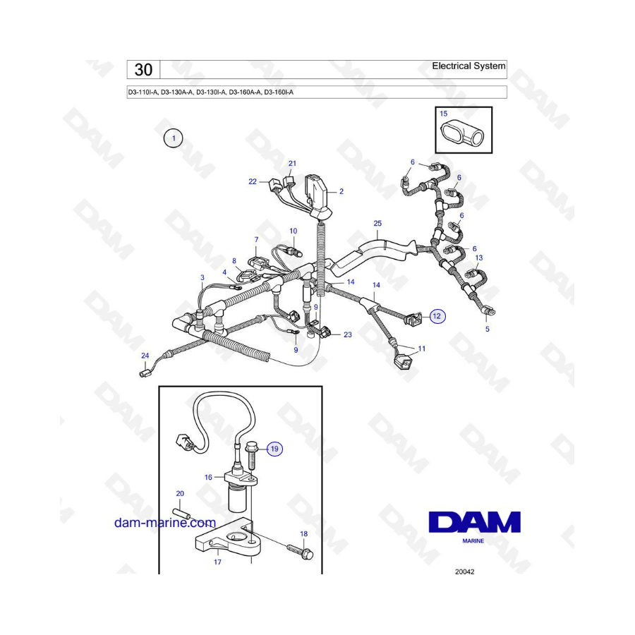 Volvo Penta D3-110 / D3-130 / D3-160 - Electrical system 