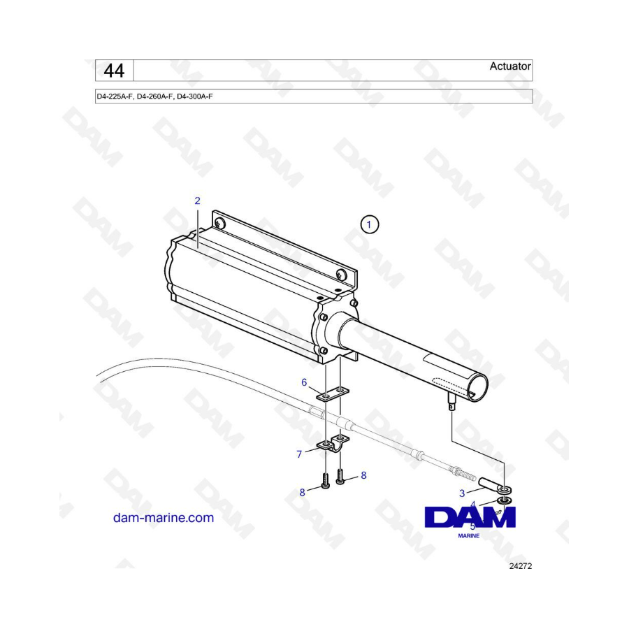 Volvo Penta D4-225A-F, D4-260A-F, D4-300A-F - Actuador