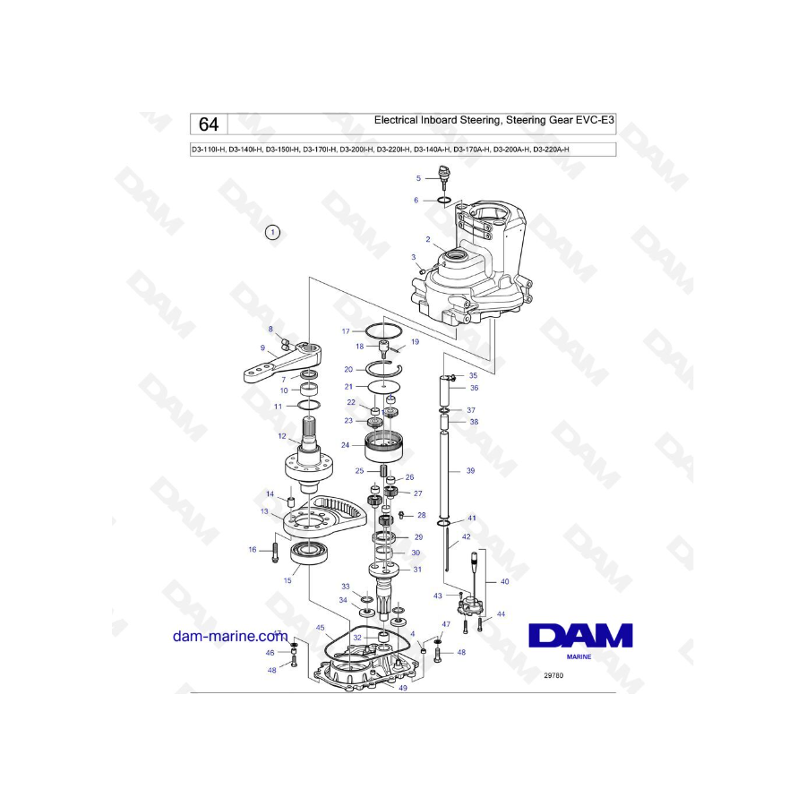 Volvo Penta D3-110I-H / D3-140I-H / D3-150I-H / D3-170I-H / D3-200I-H / D3-220I-H / D3-140A-H / D3-170A-H - Electrical Inboard