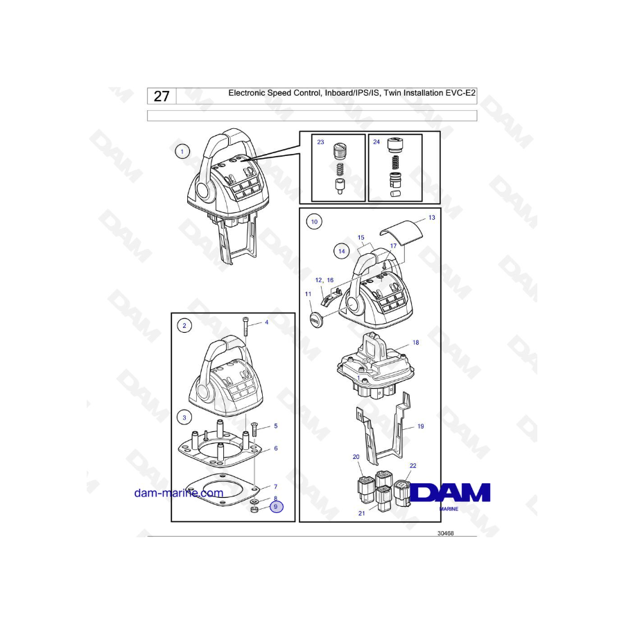 Volvo Penta D3-110I-H / D3-140I-H / D3-150I-H / D3-170I-H / D3-200I-H / D3-220I-H / D3-140A-H - Control electrónico de velocidad