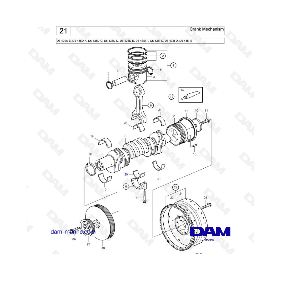 Volvo Penta D6--400 - Crank Mechanism 