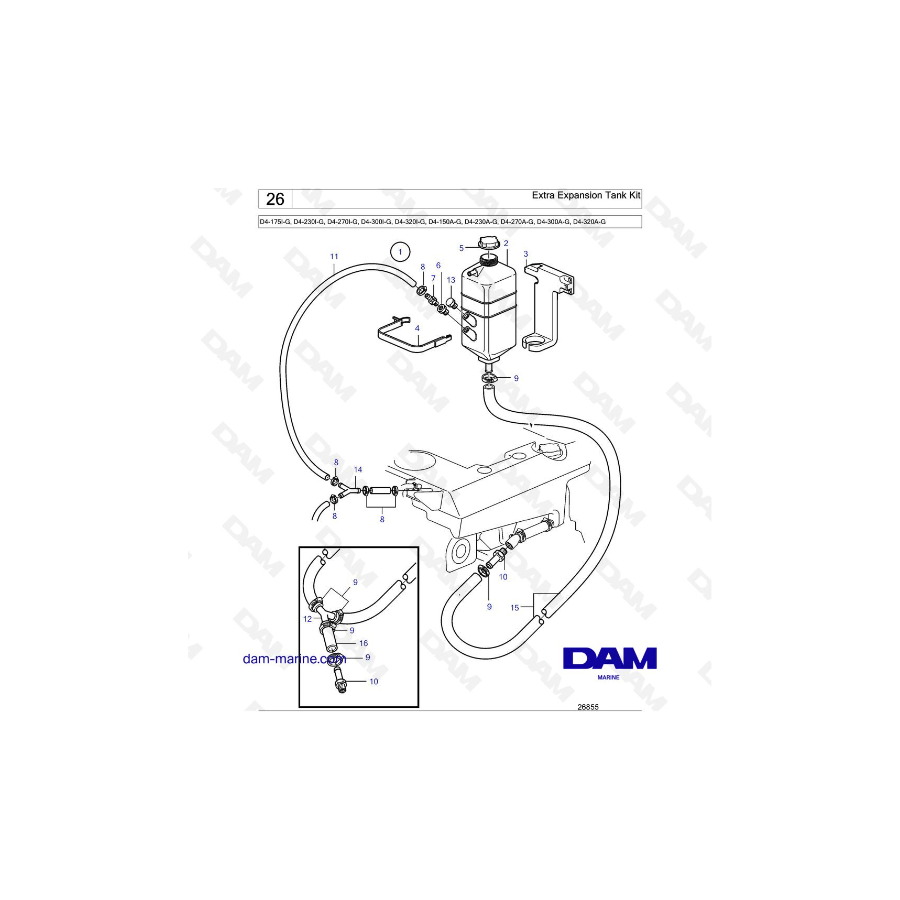 Volvo Penta D4-175I-G / D4-230I-G / D4-270I-G / D4-300I-G / D4-320I-G / D4-150A-G / D4-230A-G / D4-270A-G - Expansión adicional