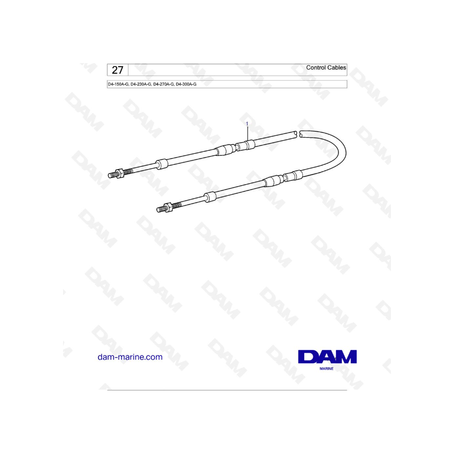 Volvo Penta D4-150A-G / D4-230A-G / D4-270A-G / D4-300A-G - Control Cables