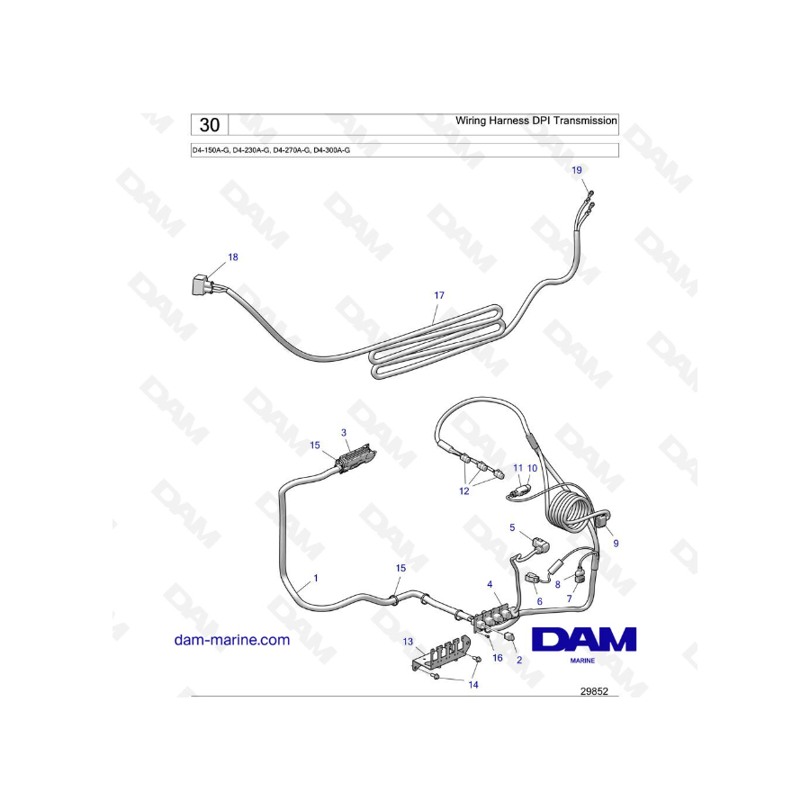 Volvo Penta D4-150A-G / D4-230A-G / D4-270A-G / D4-300A-G - Arnés de cableado