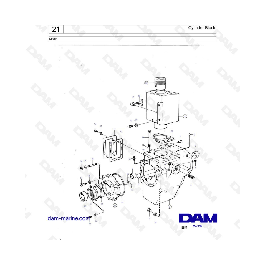 Volvo Penta MD1B - Bloque de cilindros