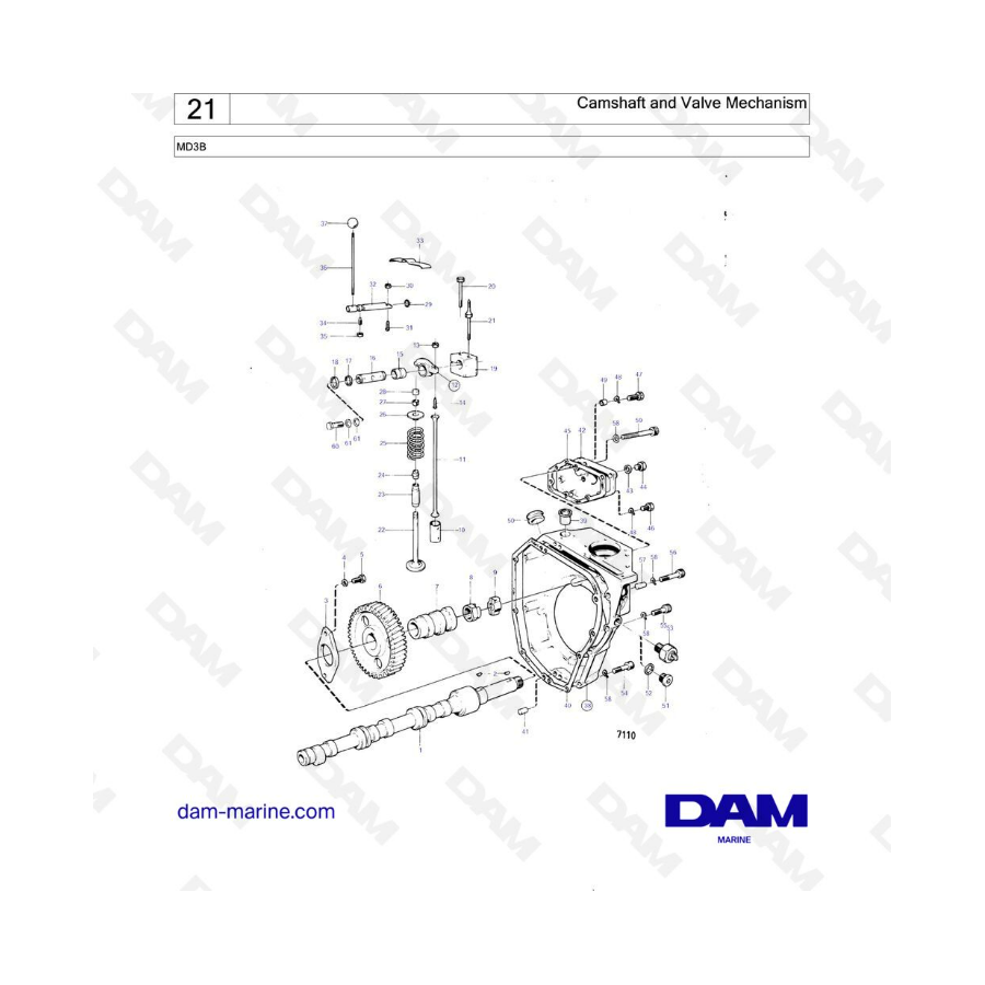 Volvo Penta MD3B - Camashaft & Valve mechanism