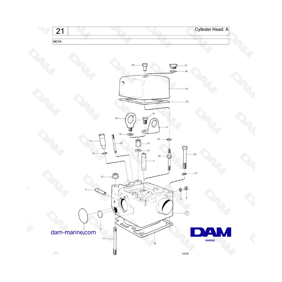 Volvo Penta MD1B - Culata : A