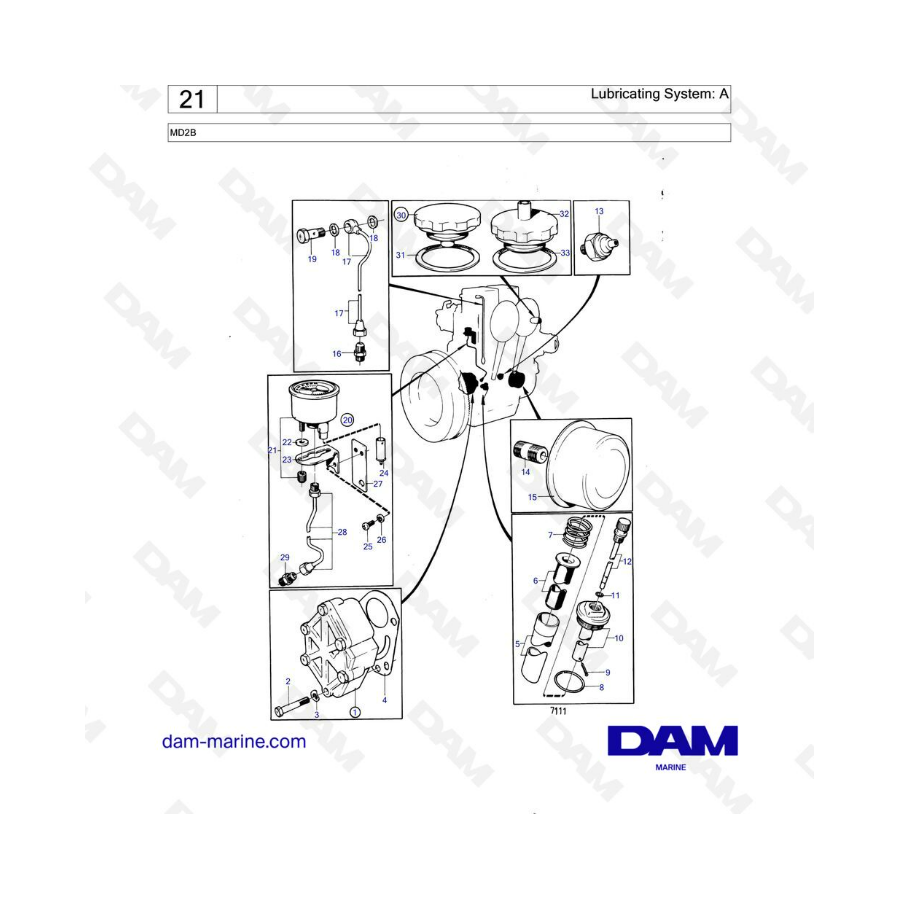 Volvo Penta MD2B - Lubricating system : A