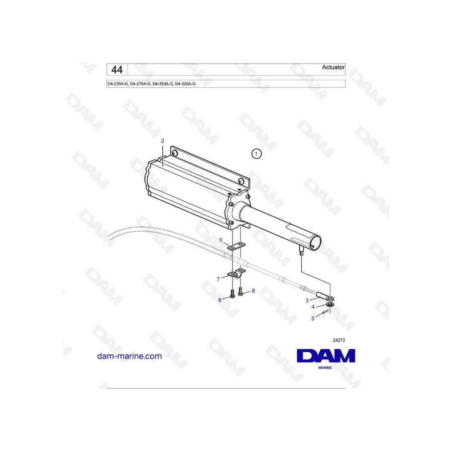 Volvo Penta D4-175I-G / D4-230I-G / D4-270I-G / D4-300I-G / D4-320I-G / D4-150A-G / D4-230A-G / D4-270A-G - Actuator