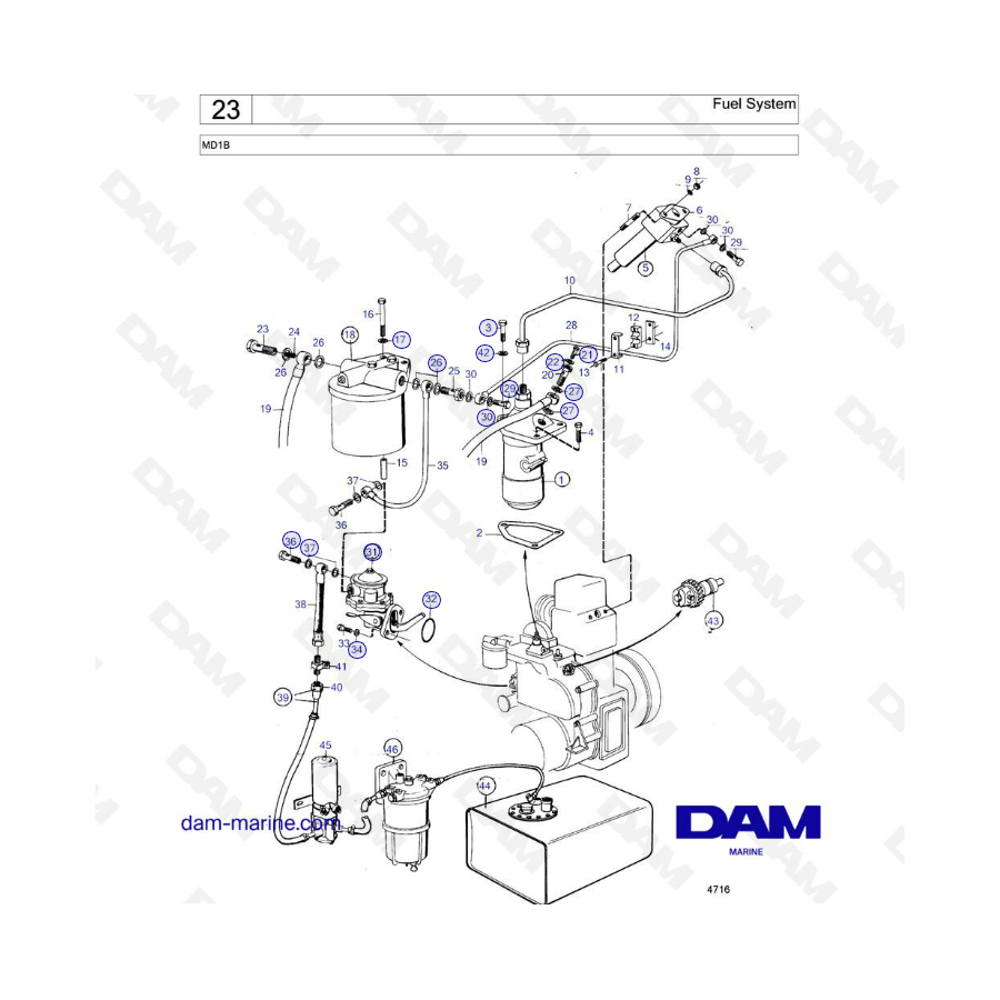 Volvo Penta MD1B - Sistema de combustible