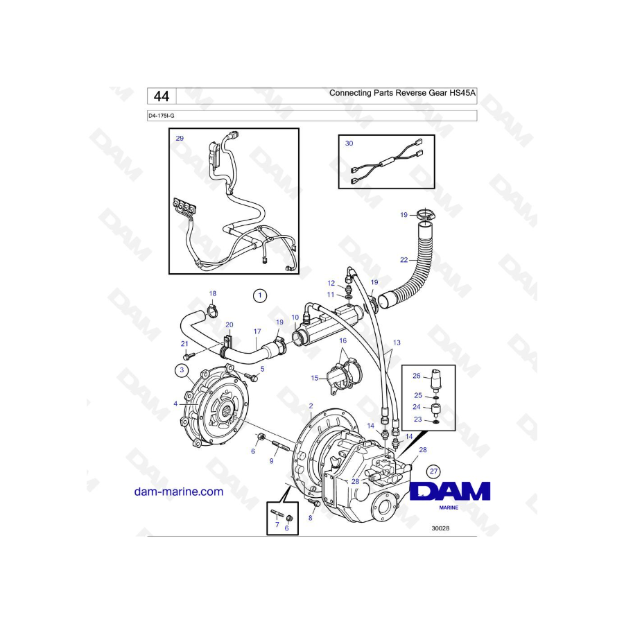 Volvo Penta D4-175I-G / D4-230I-G / D4-270I-G / D4-300I-G / D4-320I-G / D4-150A-G / D4-230A-G / D4-270A-G - Connecting Parts