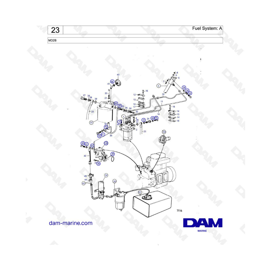 Volvo Penta MD2B - Fuel system : A